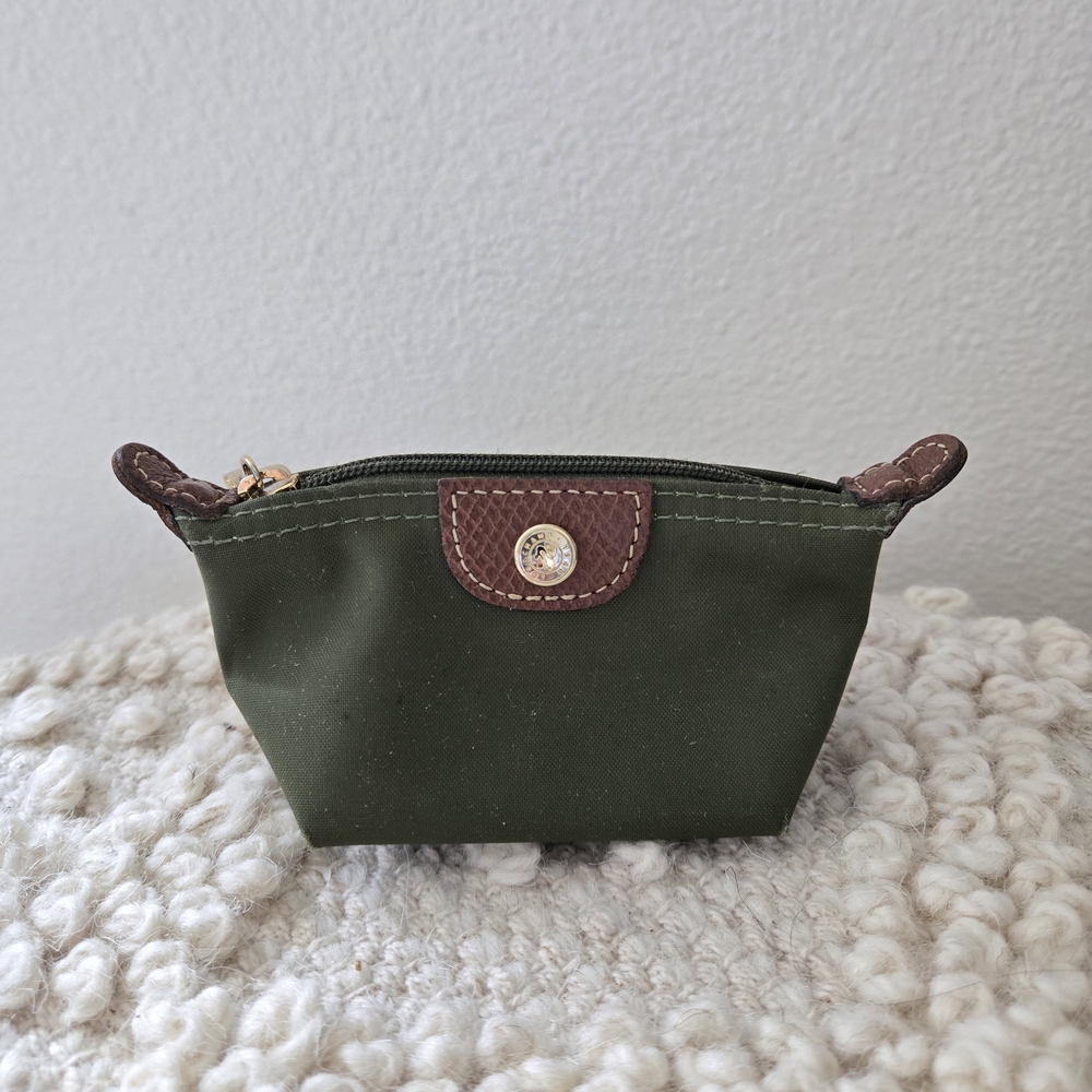 Longchamp Le Pliage green coin purse